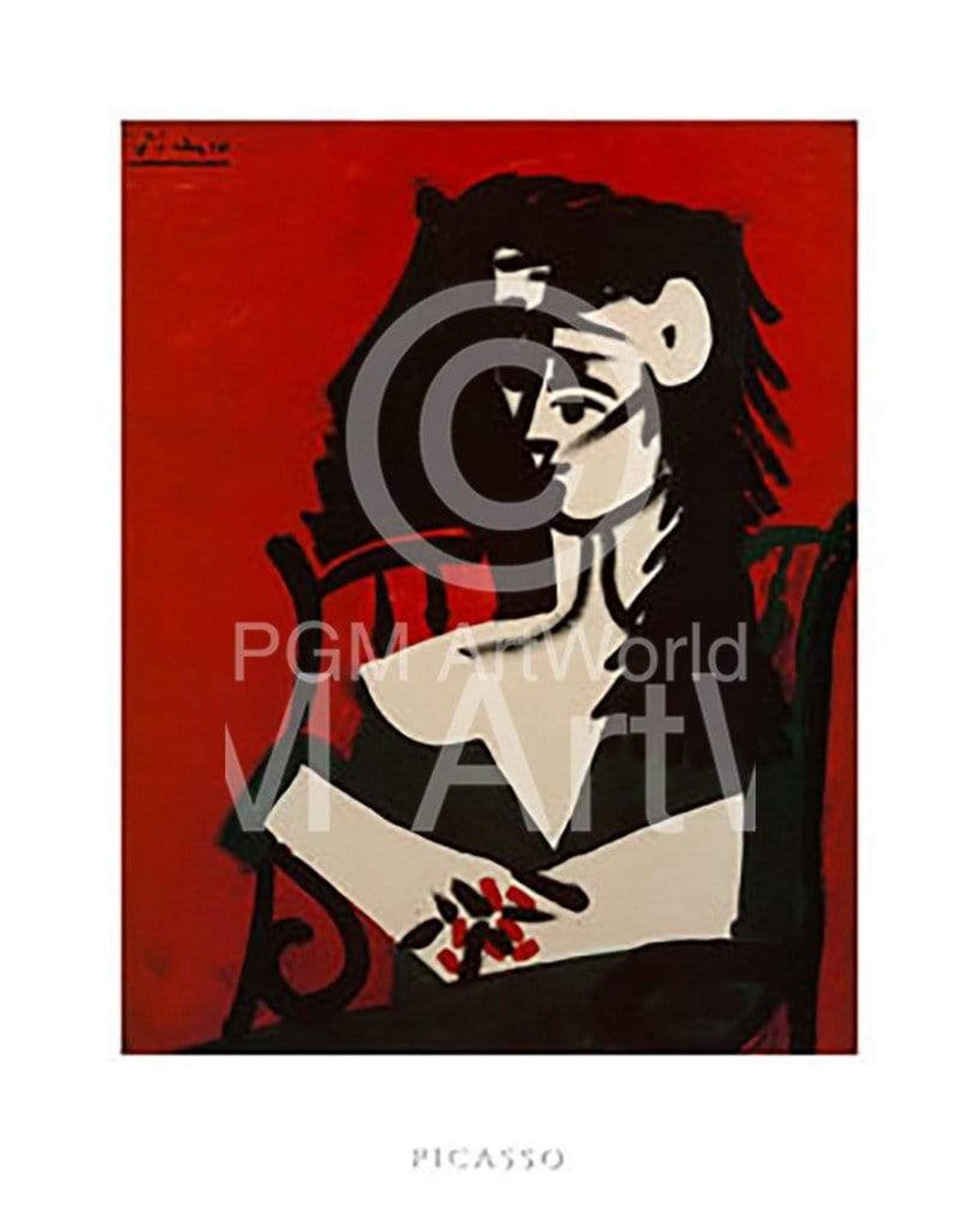 Affiche Art Pablo Picasso - Jacqueline a Mantil 40x50cm