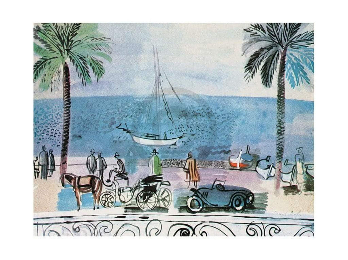 Affiche Art Raoul Dufy - Promenade a Nice 80x60cm