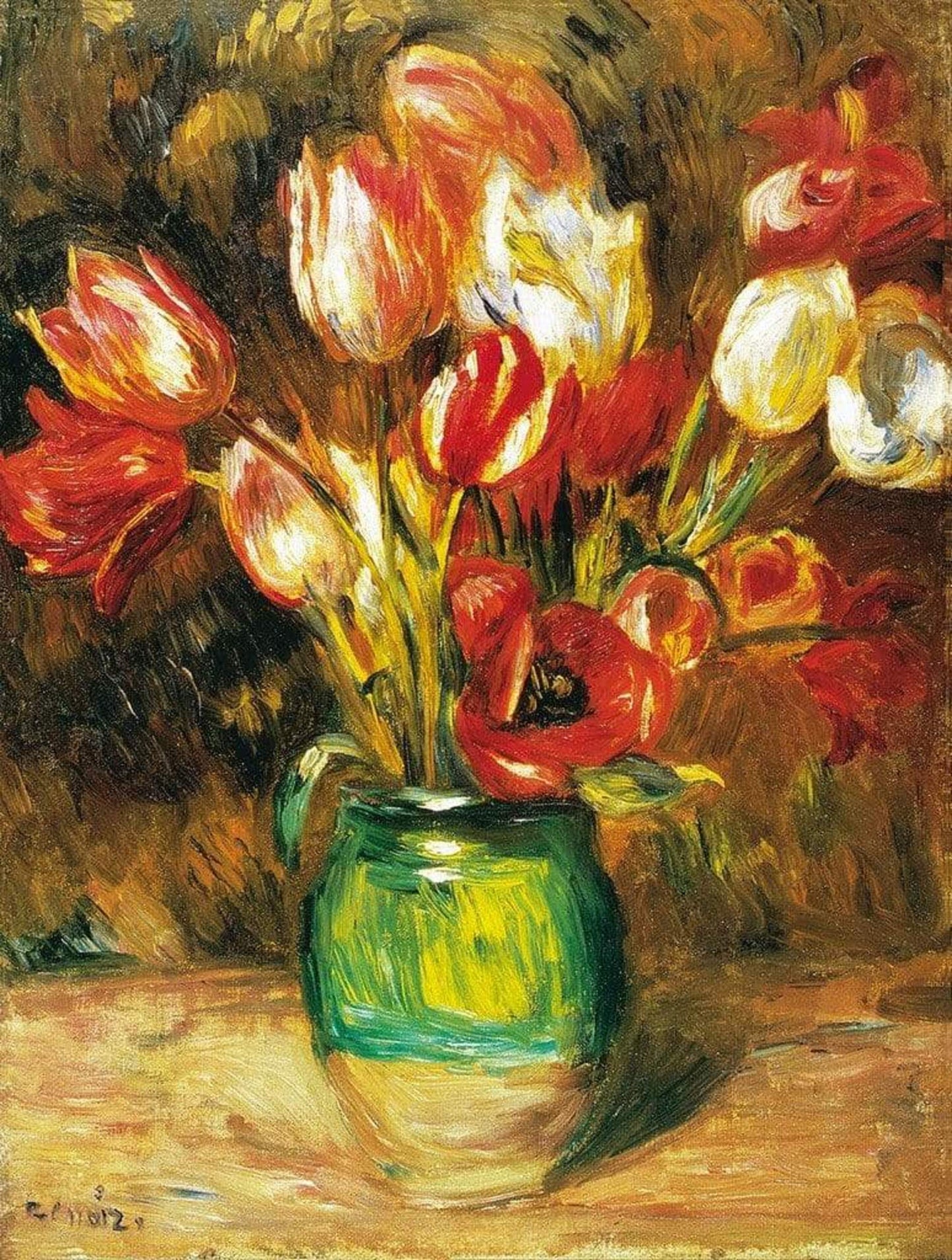 Affiche Art Auguste Renoir - Tulips in a Vase 60x80cm