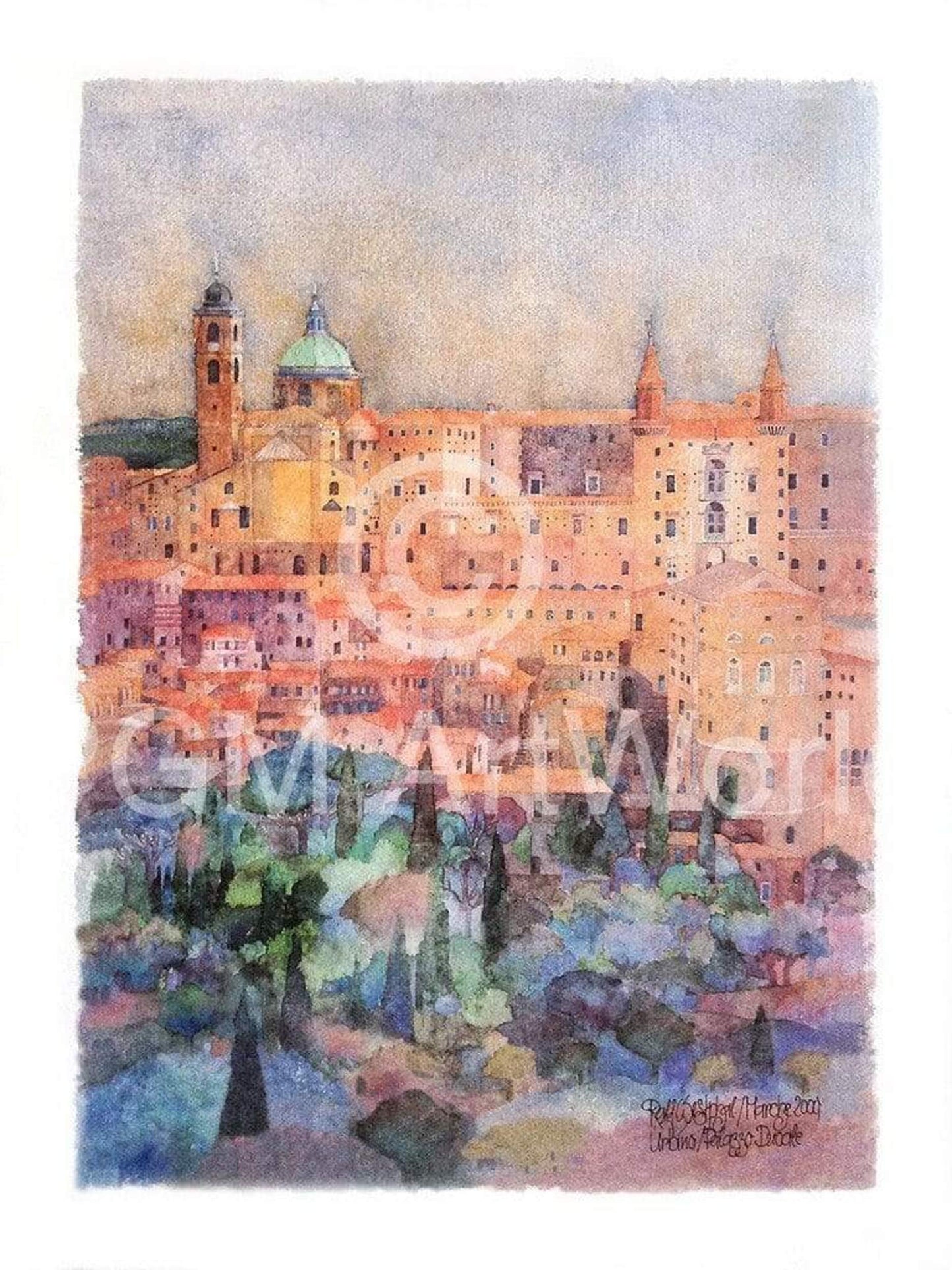 Affiche Art Ralf Westphal - Urbino, Palazzo Ducale, Marche 30x40cm