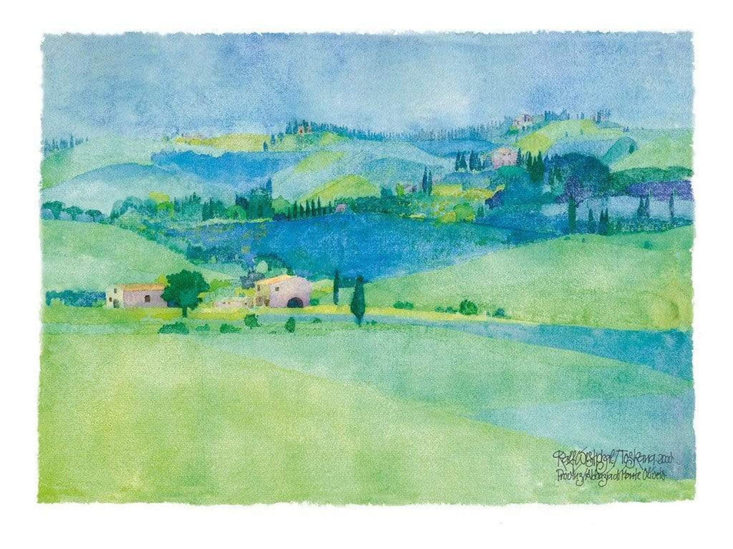 Affiche Art Ralf Westphal - Abbazia di Monte Oliveto, Toskana 80x60cm