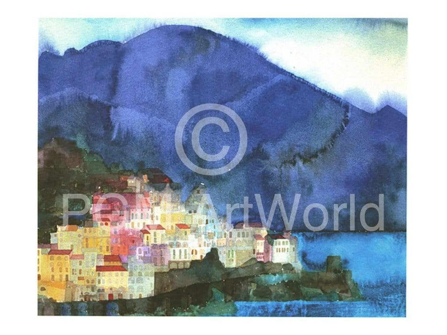 Affiche Art Ralf Westphal - Amalfi, Golf von Salerno 40x30cm