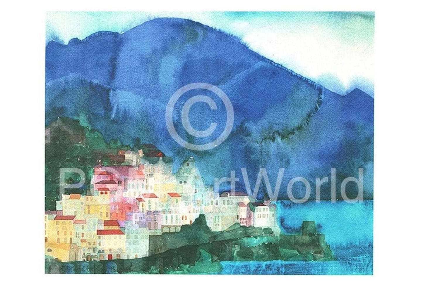 Affiche Art Ralf Westphal - Amalfi, Golf von Salerno 70x50cm