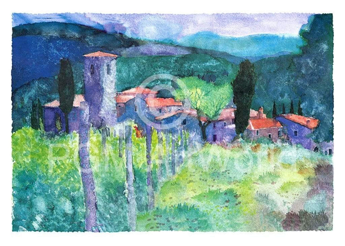 Affiche Art Ralf Westphal - Castello di Spaltenna, Chianti 70x50cm