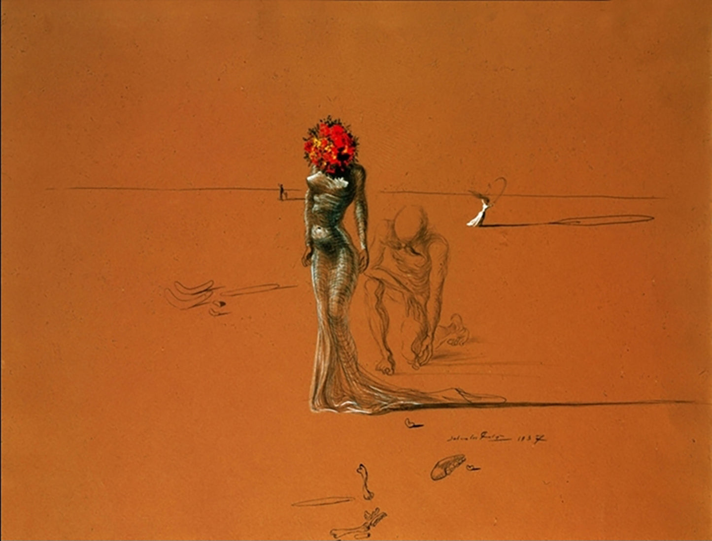 Affiche Art Salvador Dali - Female with Head of Flowers 80x60cm