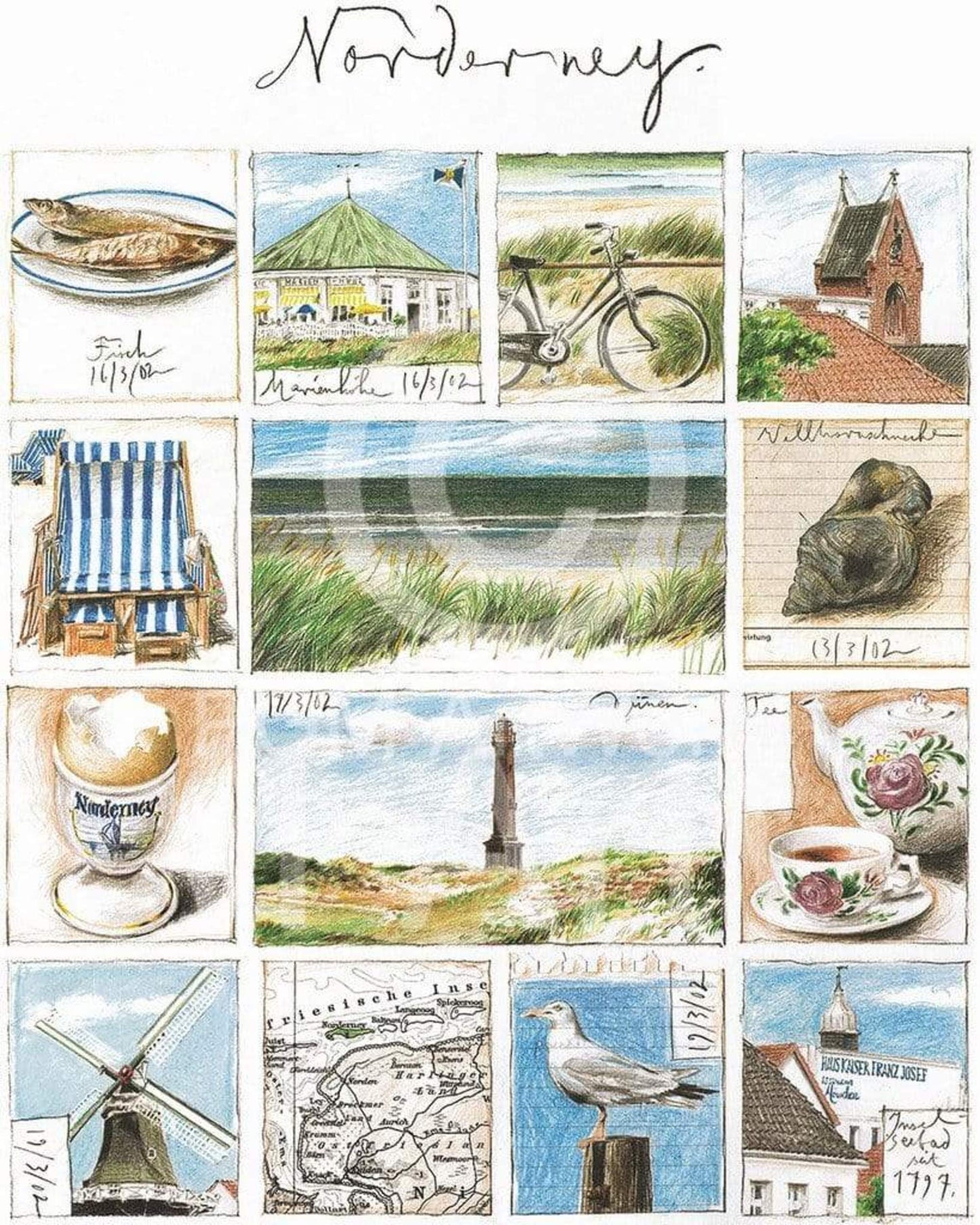 Affiche Art Sabine Gerke - Norderney 40x50cm