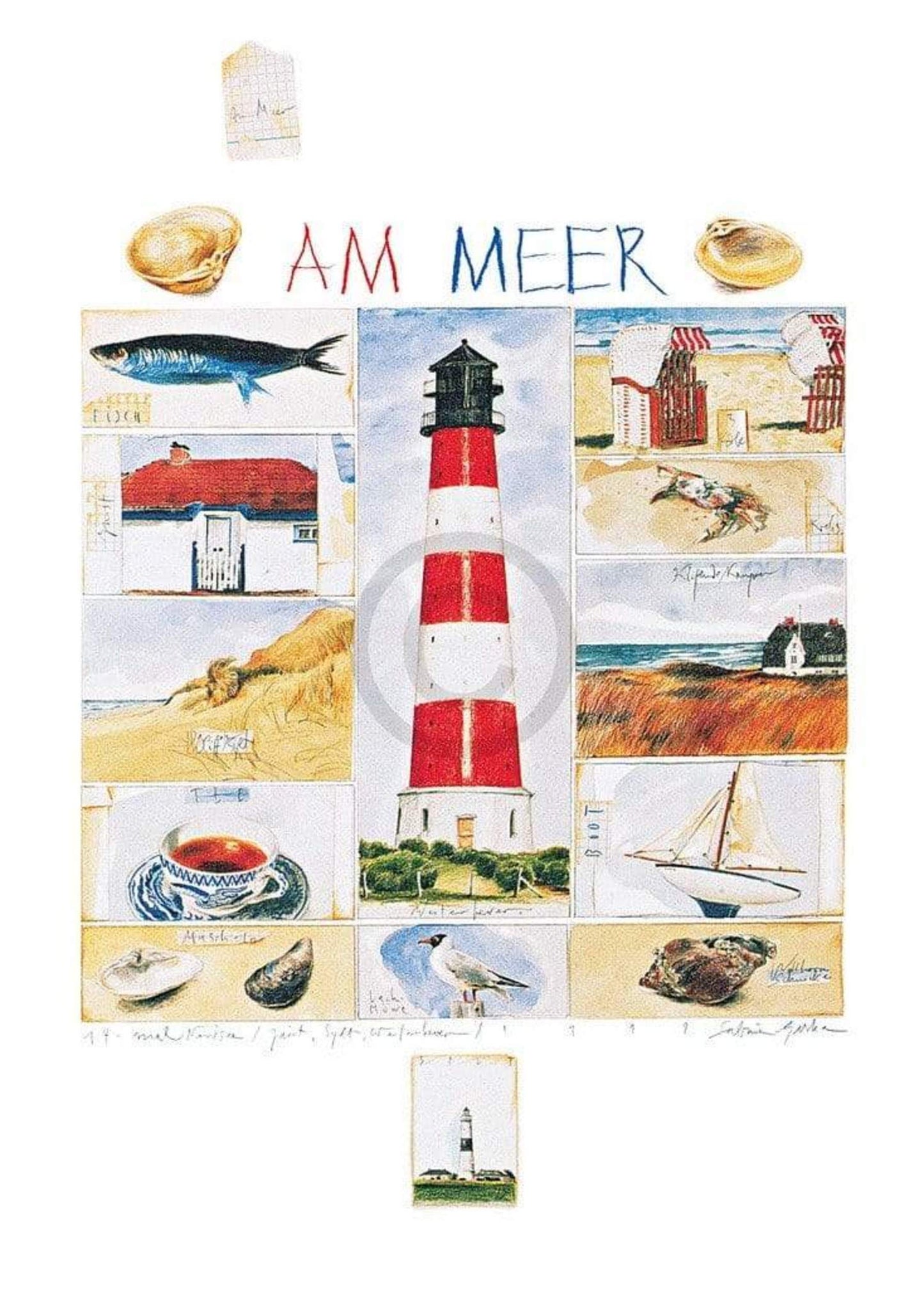 Affiche Art Sabine Gerke - Nordsee 50x70cm