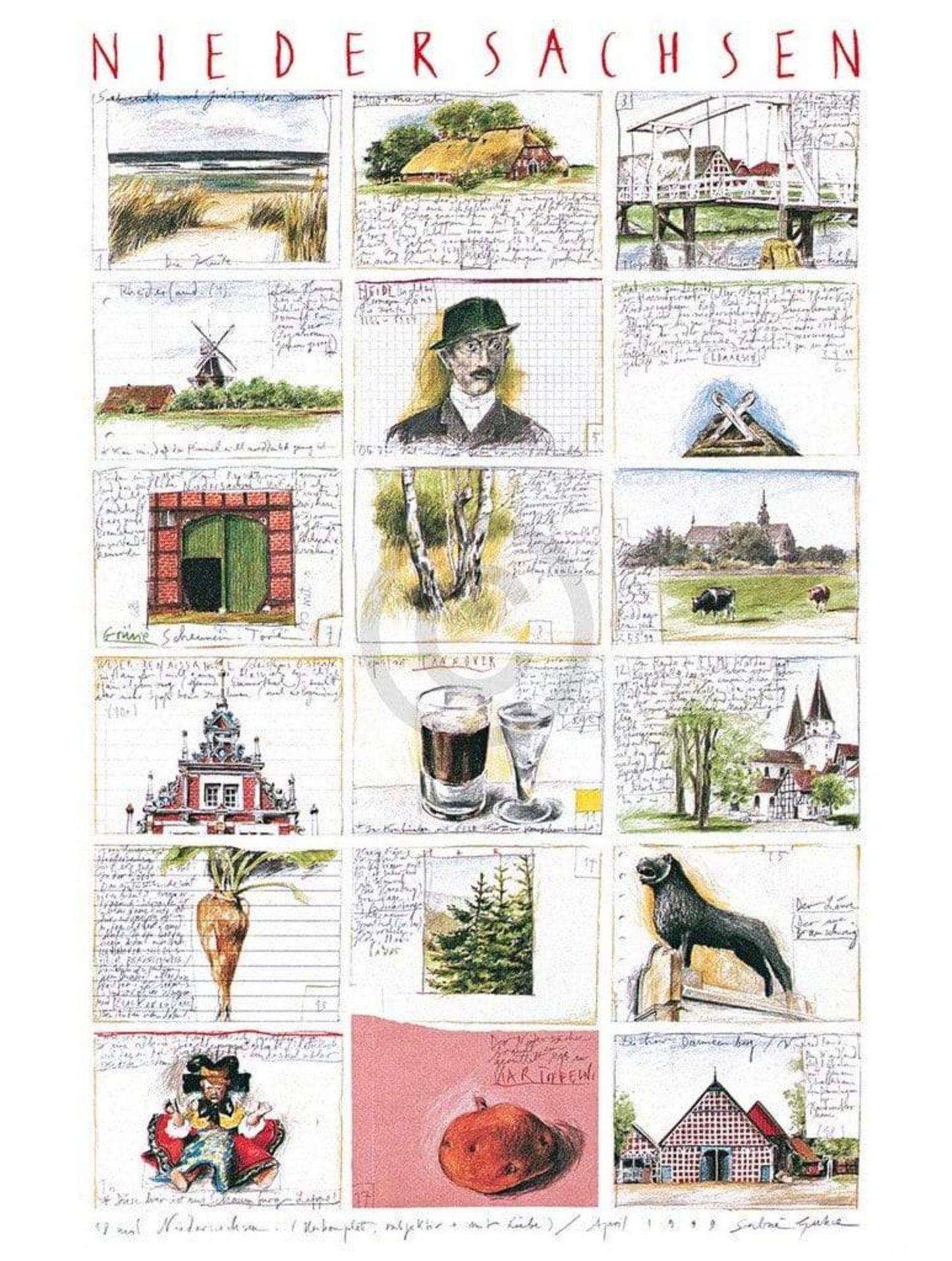 Affiche Art Sabine Gerke - Niedersachsen I 60x80cm