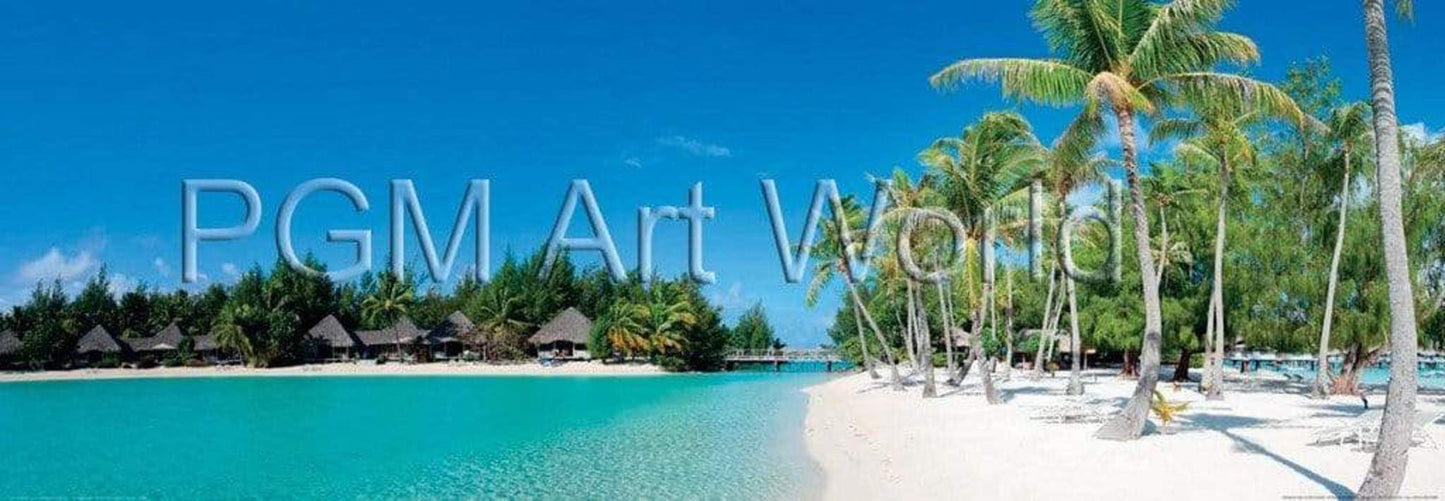 Affiche Art Shutterstock - Beautiful beach on Bora Bora 95x33cm