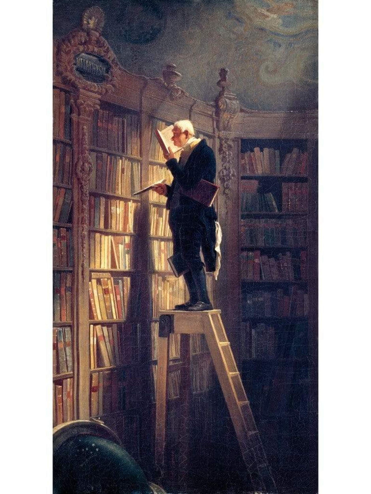 Affiche Art Carl Spitzweg - Der Bücherwurm 60x80cm