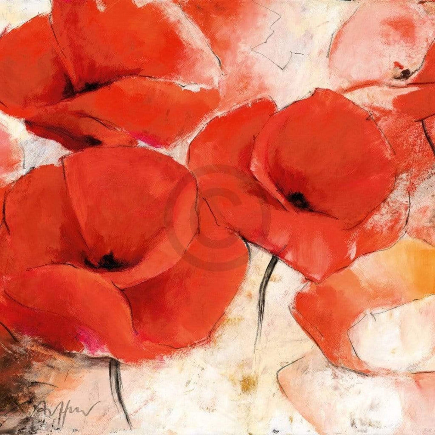 Affiche Art Thomas Aeffner - Mohnwiese 98x98cm