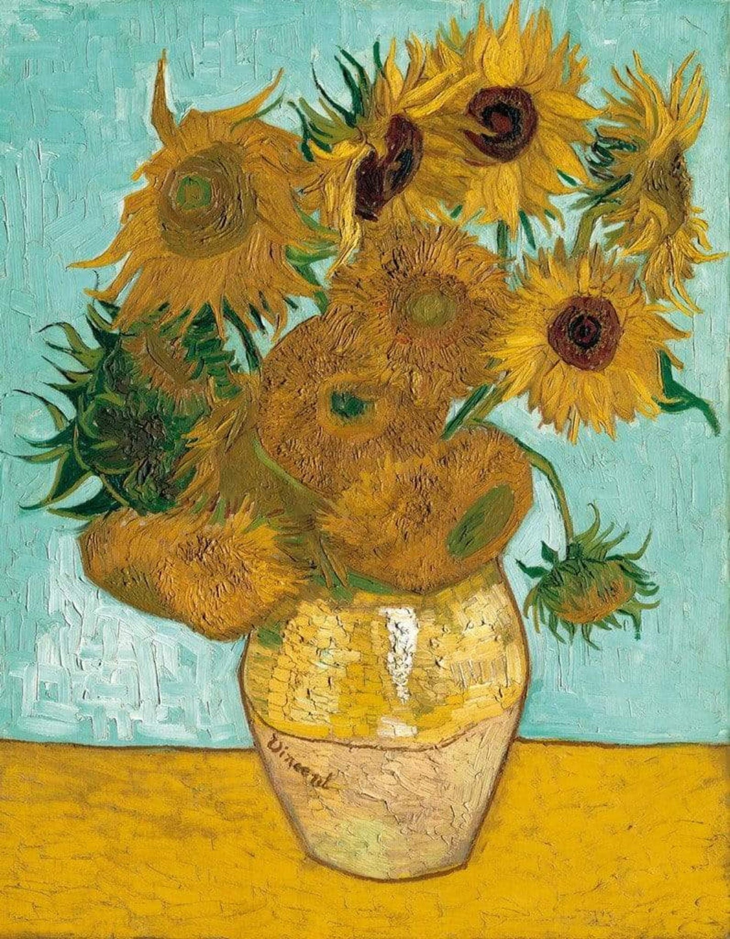 Affiche Art Vincent Van Gogh - Vase mit Sonnenblumen 70x90cm
