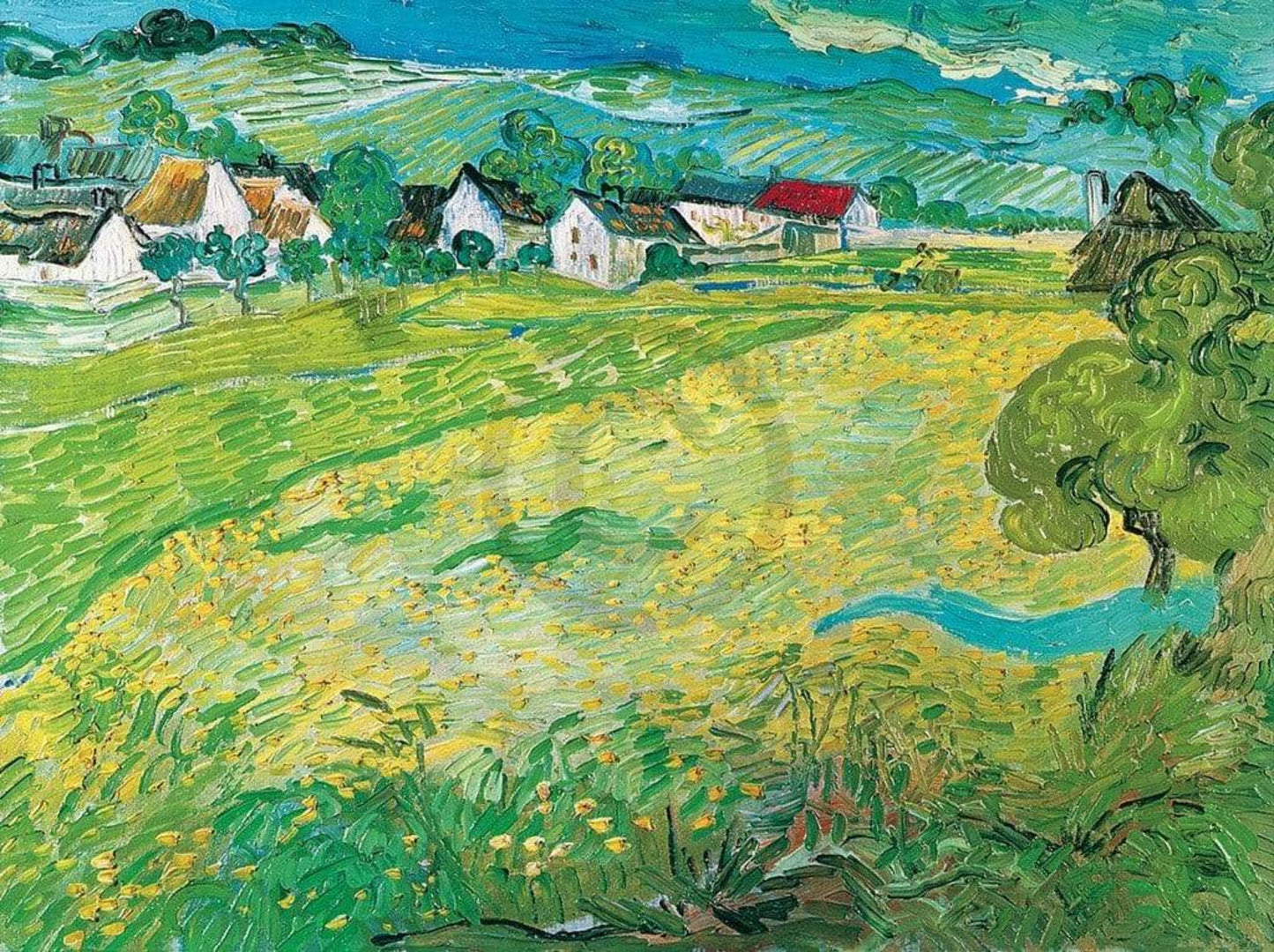 Affiche Art Vincent Van Gogh - Sonnige Wiese bei Auvers, 1890 80x60cm