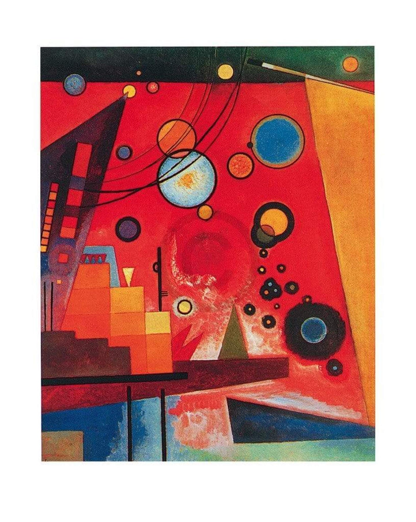 Affiche Art Wassily Kandinsky - Schweres Rot 40x50cm