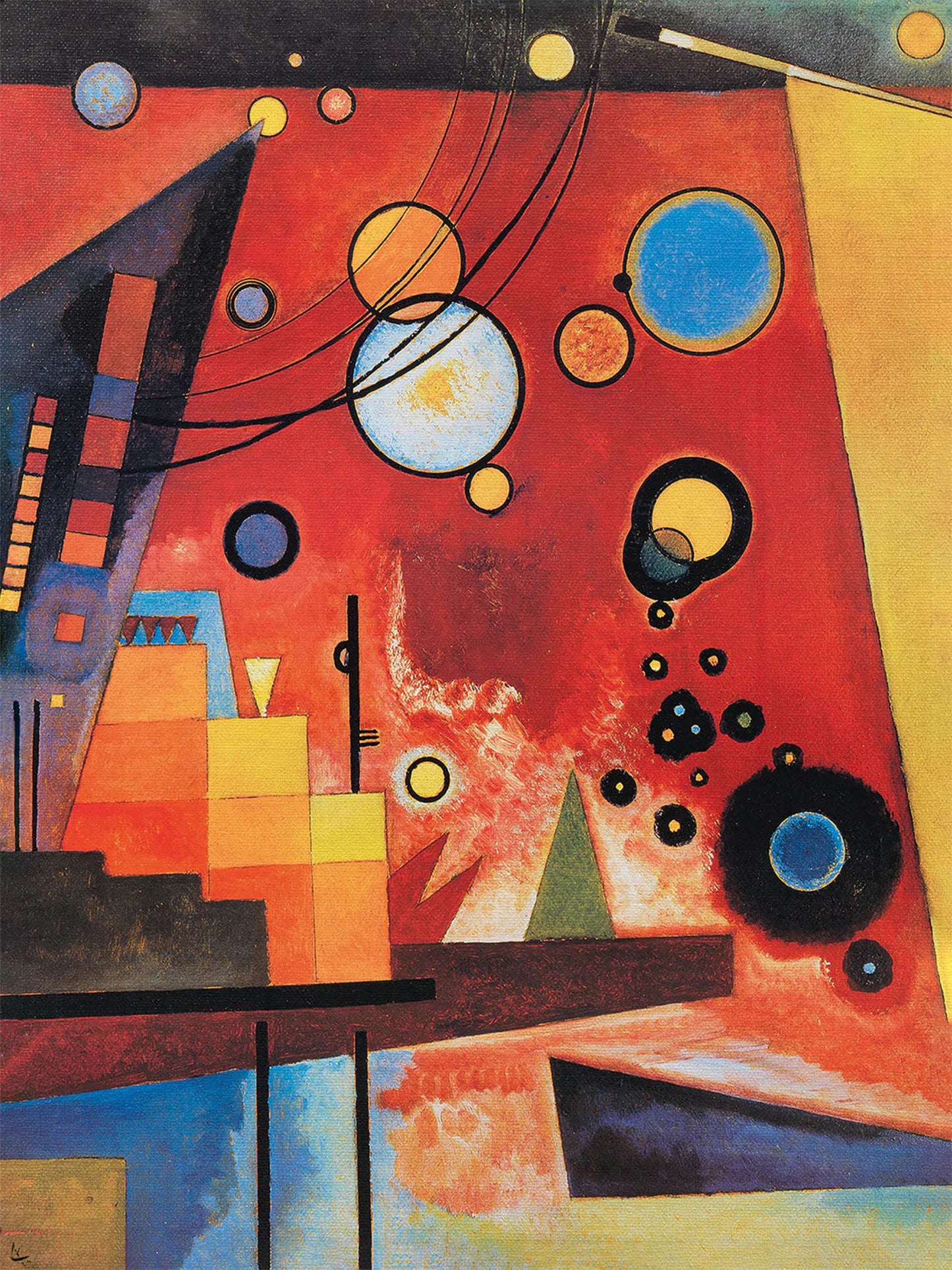 Affiche Art Wassily Kandinsky - Schweres Rot 60x80cm