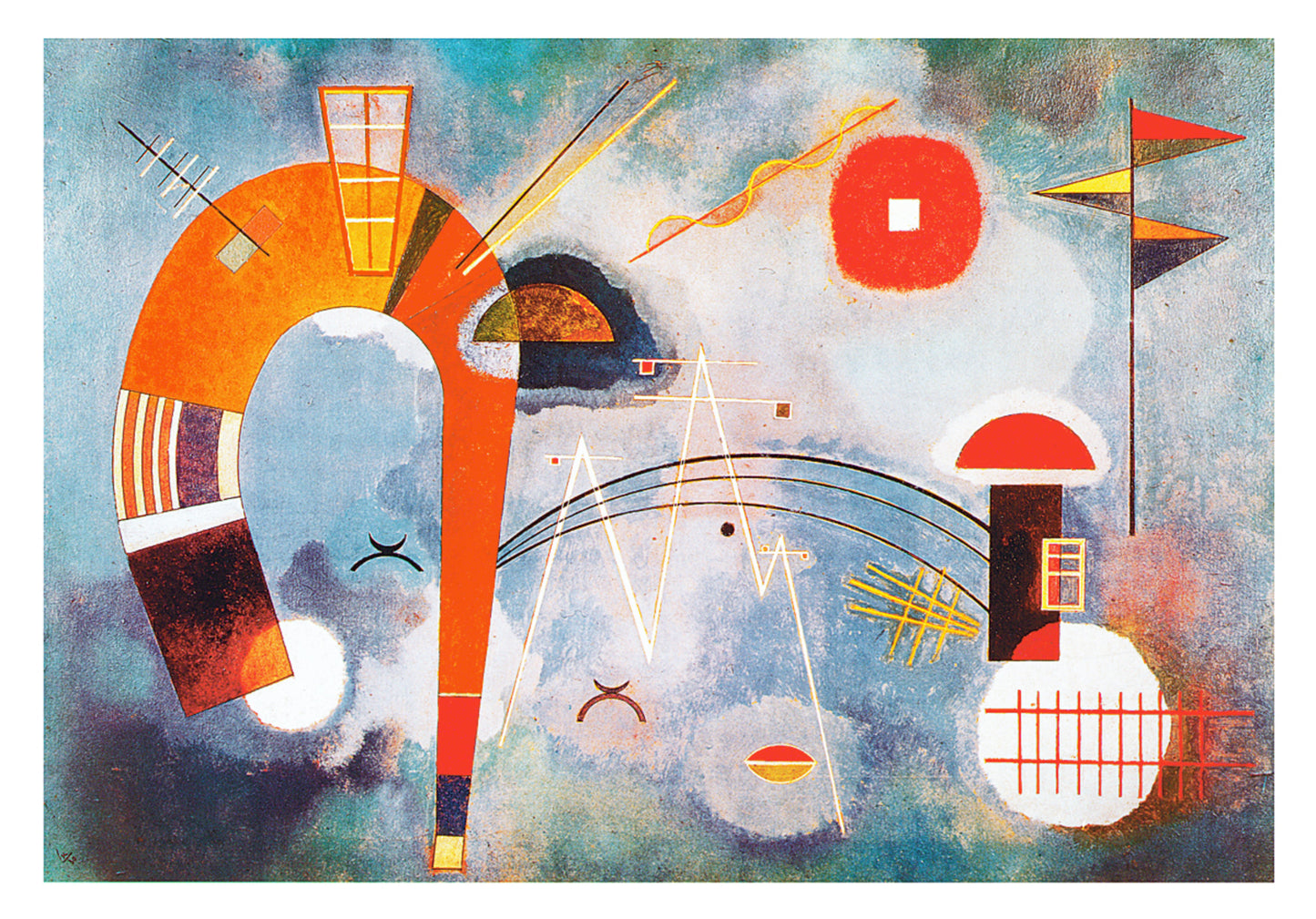 Affiche Art Wassily Kandinsky - Rond et pointu 100x70cm