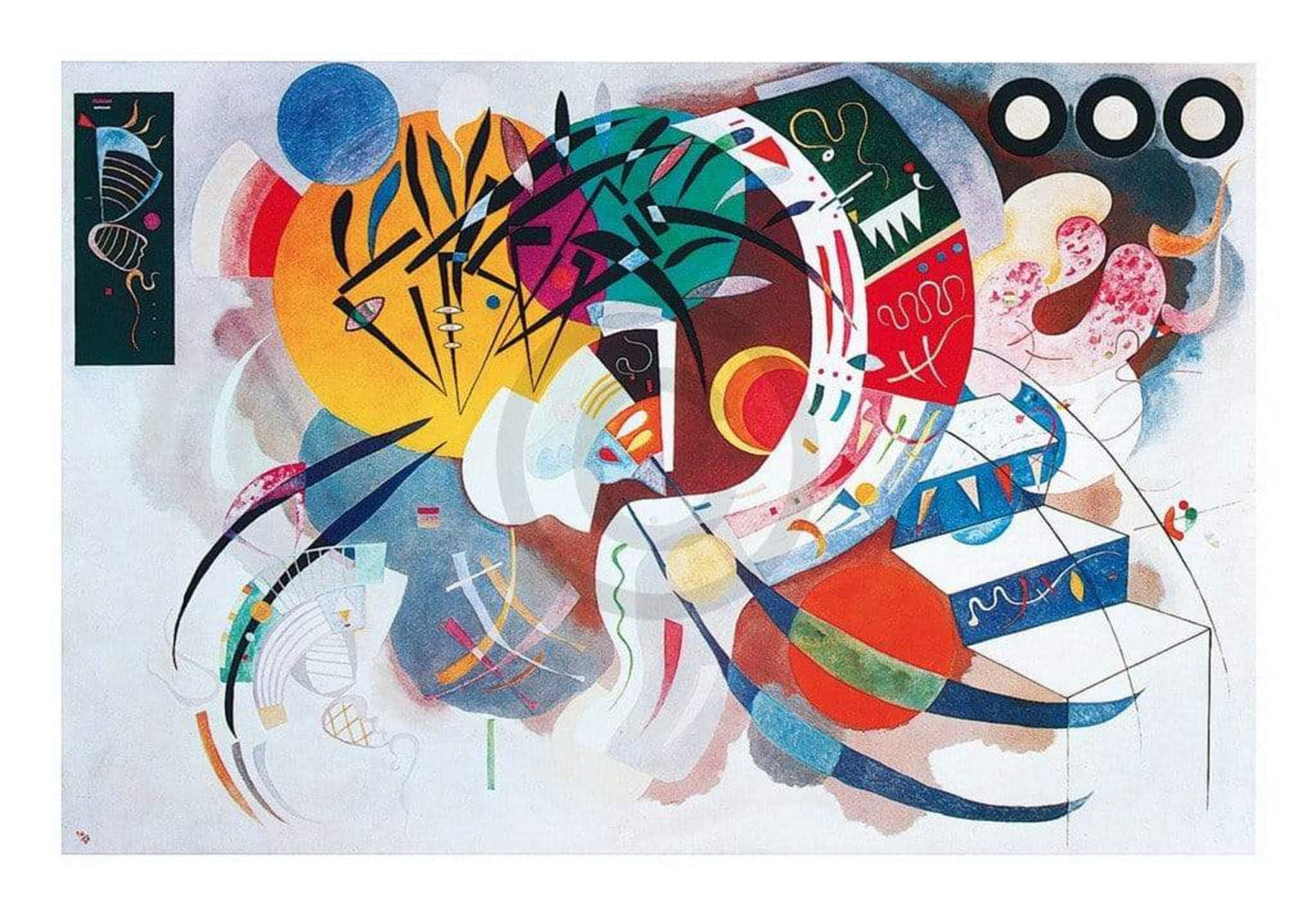 Affiche Art Wassily Kandinsky - Courbe dominante, 1936 50x40cm