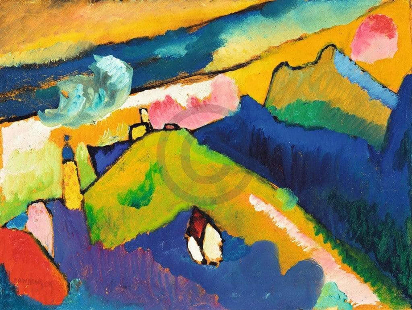 Affiche Art Wassily Kandinsky - Murnau, Berglandschaft 80x60cm