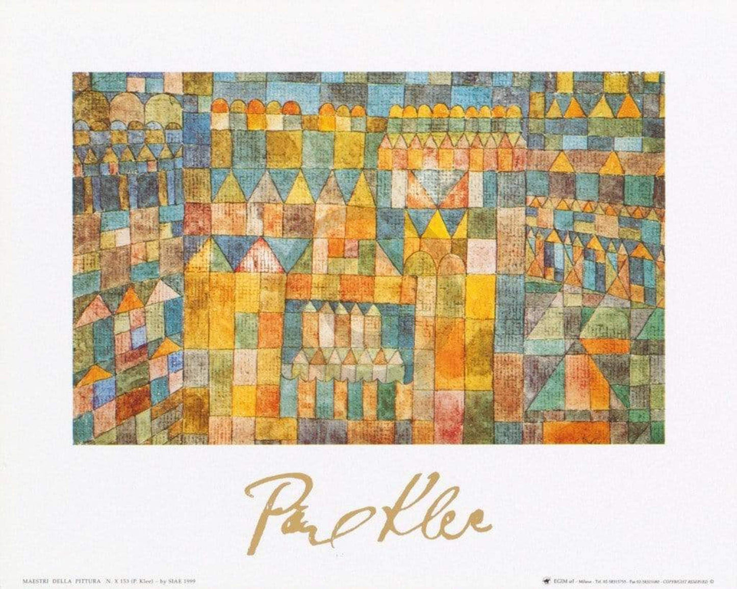 Affiche Art Paul Klee - Tempelviertel von Pert, 1928 30x24cm