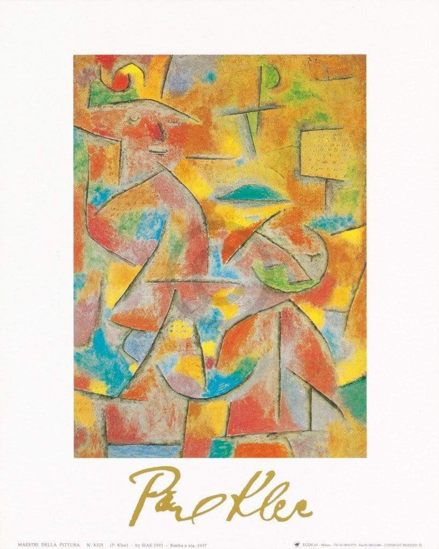 Affiche Art Paul Klee - Bimba e zia, 1937 24x30cm