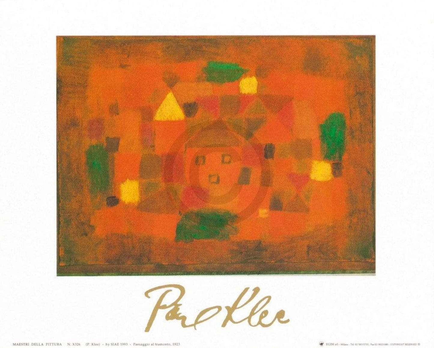 Affiche Art Paul Klee - Paesaggio al tramonto, 1923 30x24cm