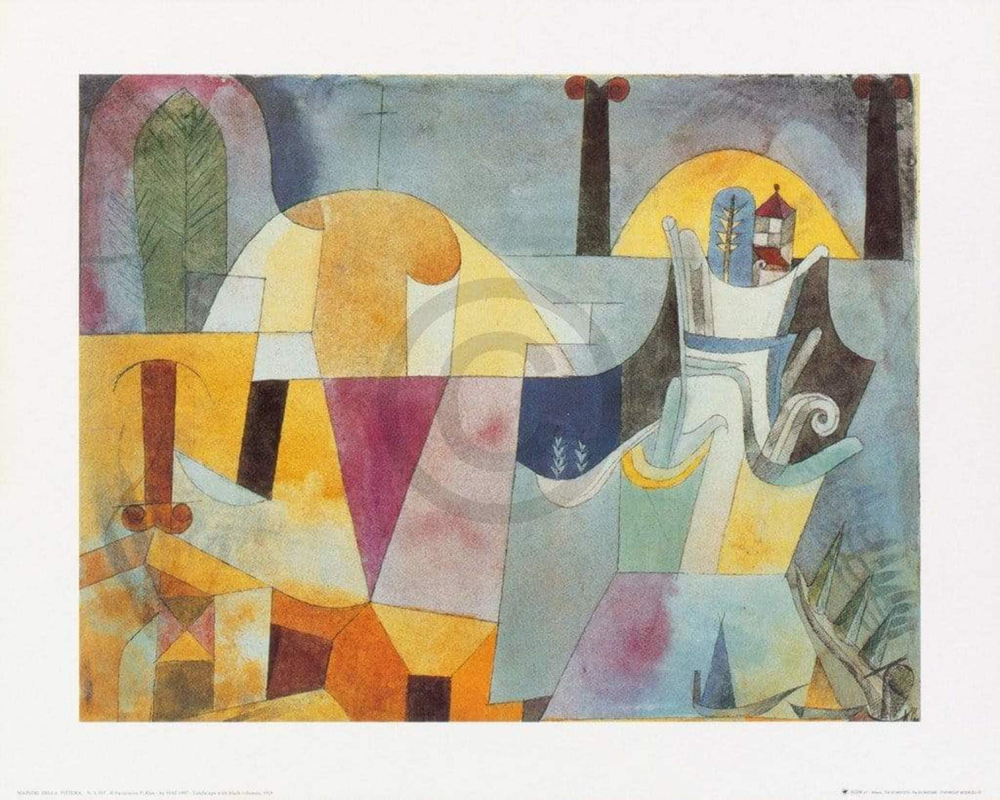 Affiche Art Paul Klee - Landscape with black columns 50x40cm