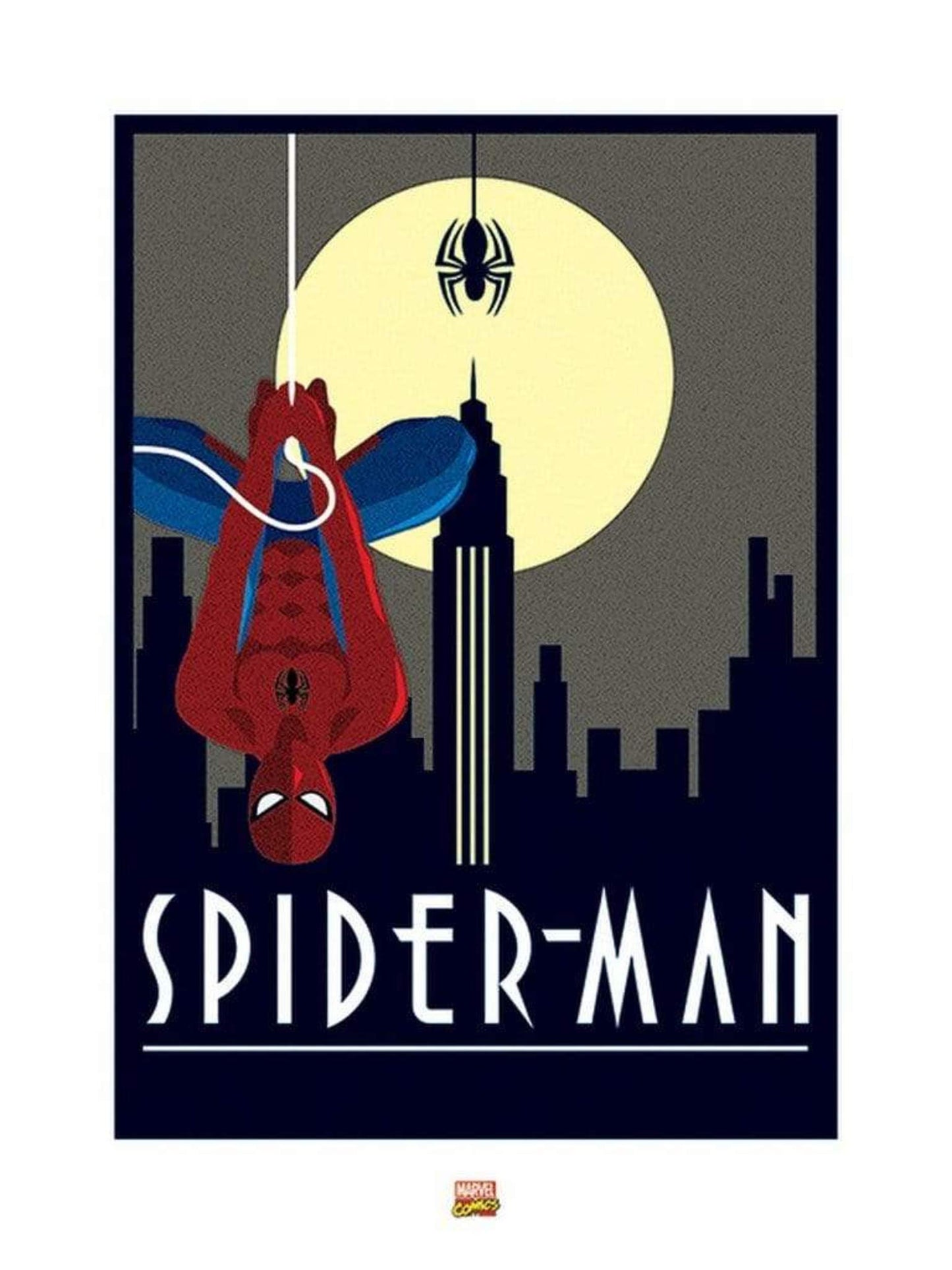 Affiche Art Marvel Deco Spider-Man Hanging 60x80cm