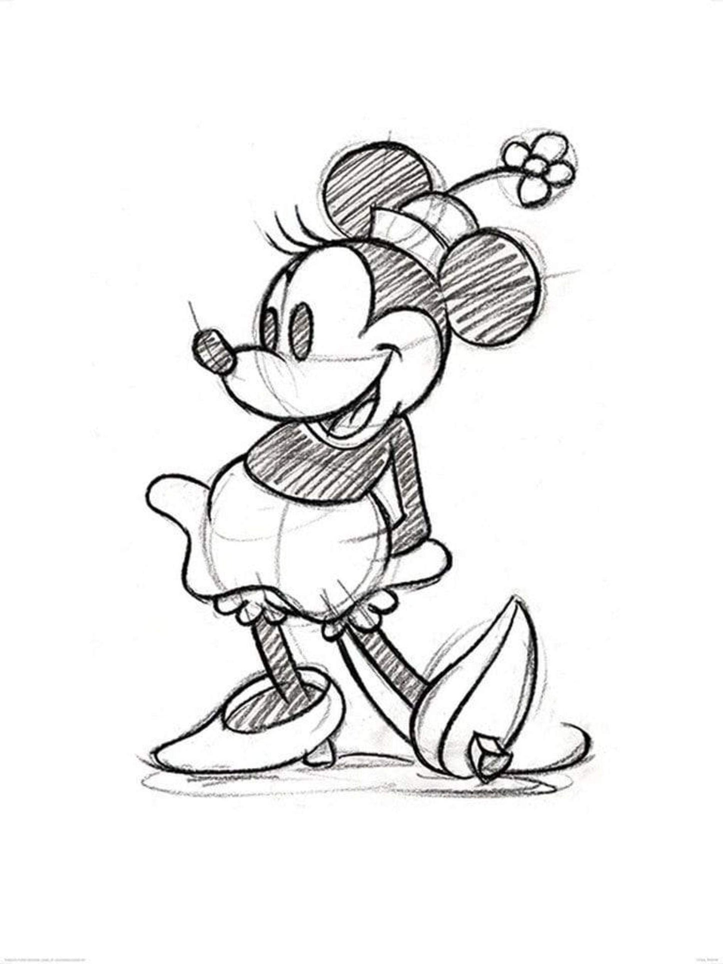 Affiche Art Minnie Mouse Sketched Single 60x80cm