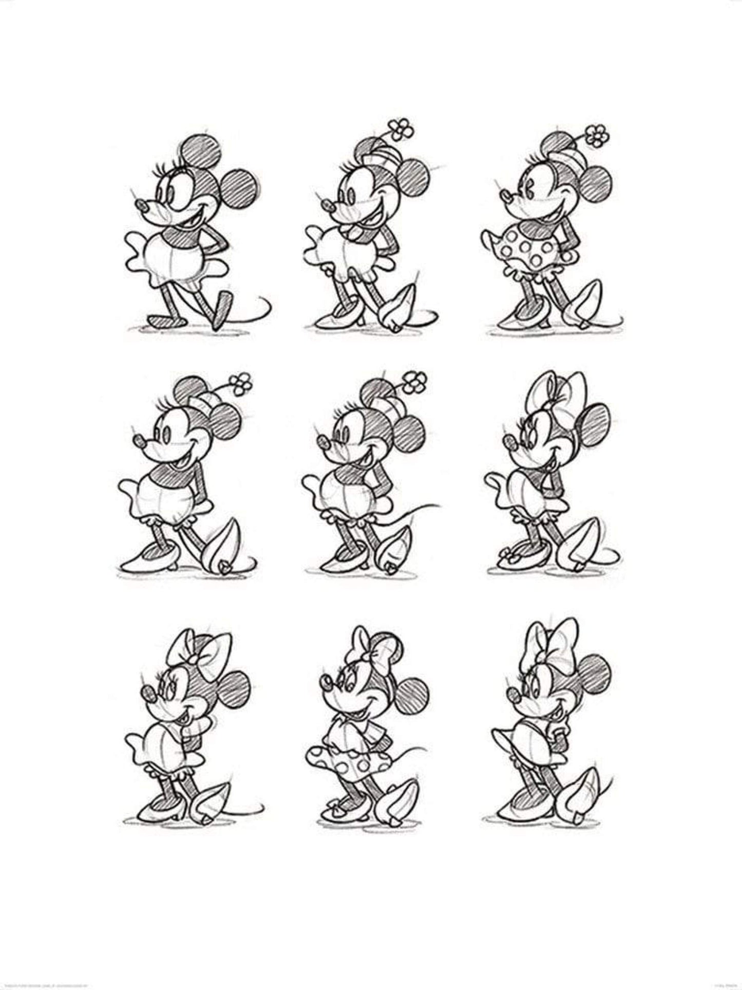 Affiche Art Minnie Mouse - Sketched Multi 60x80cm