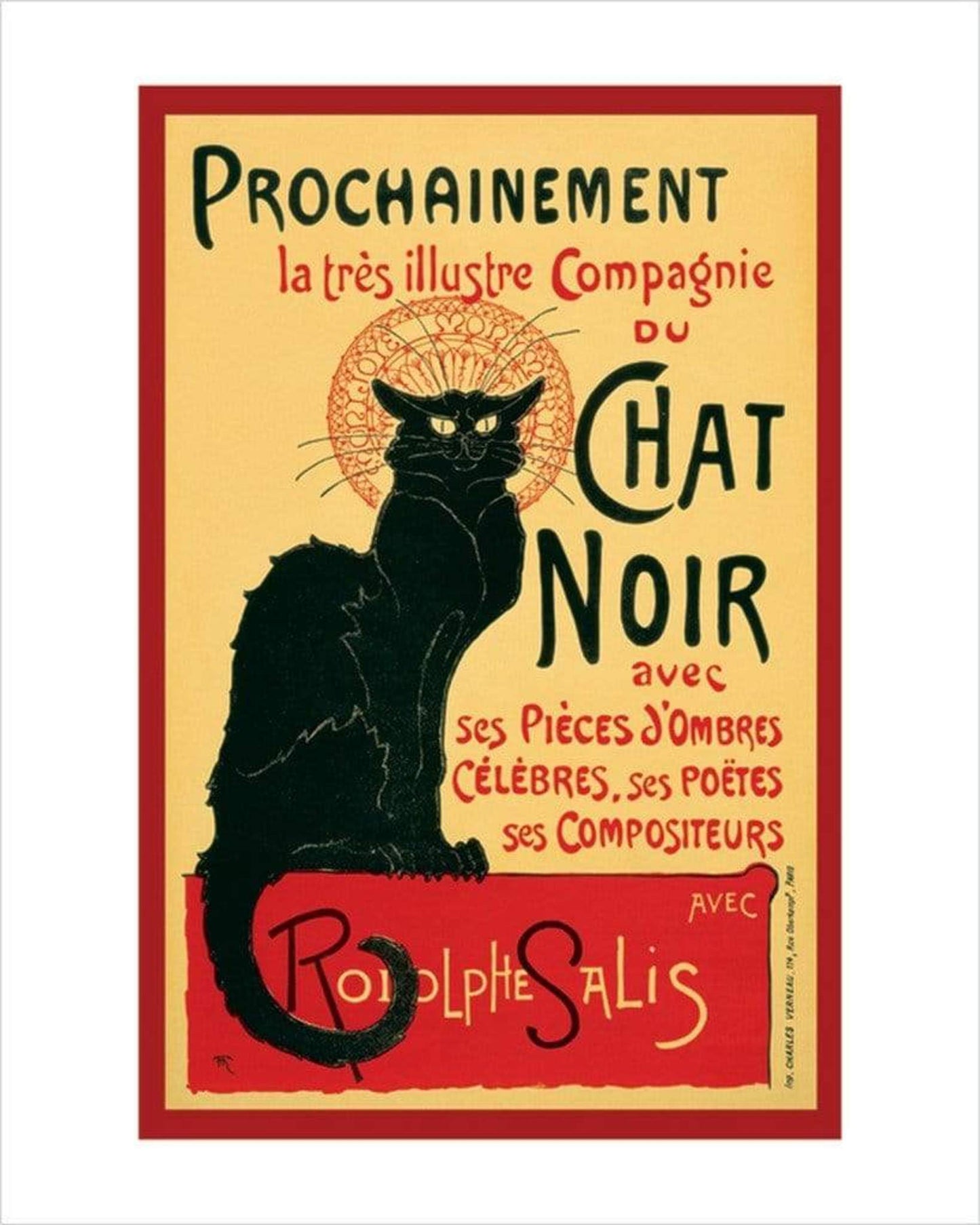 Affiche Art Chat Noir 40x50cm