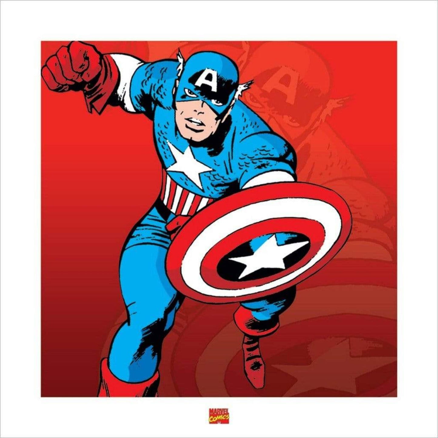 Affiche Art Captain America Marvel Comics 40x40cm
