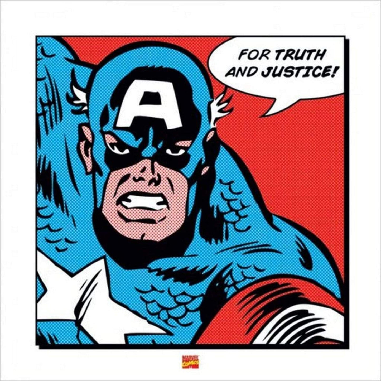 Affiche Art Captain America For truth and justice 40x40cm
