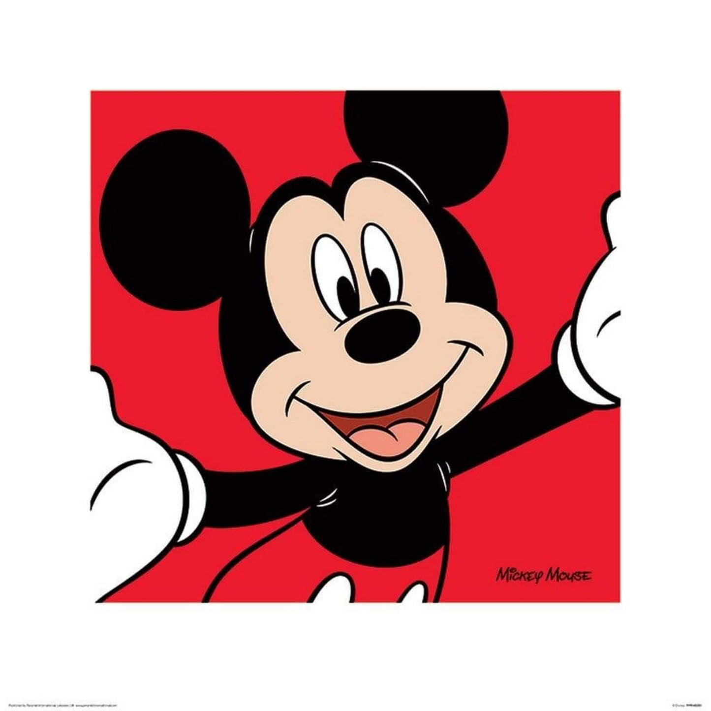 Affiche Art Mickey Mouse - Red 40x40cm