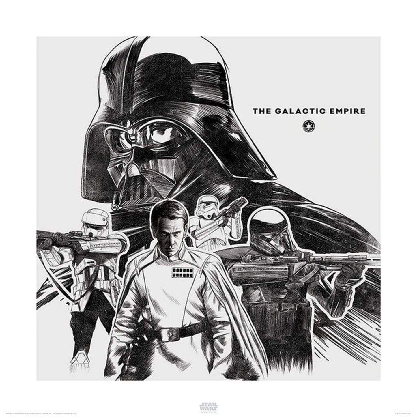 Affiche Art Star Wars Rogue One The Galactic Empire 40x40cm