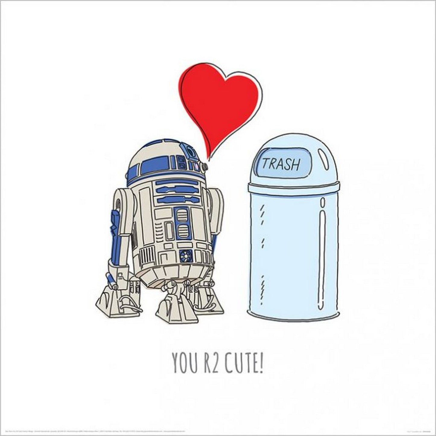 Affiche Art Star Wars You R2 Cute 40x40cm