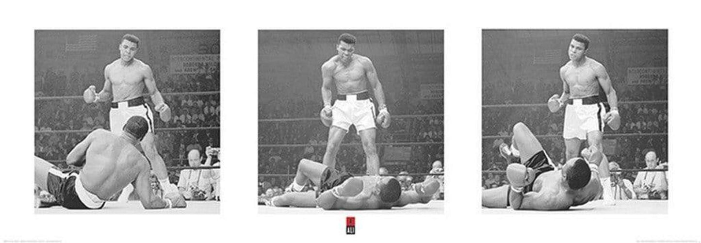 Affiche Art Muhammad Ali - Liston Triptych 95x33cm