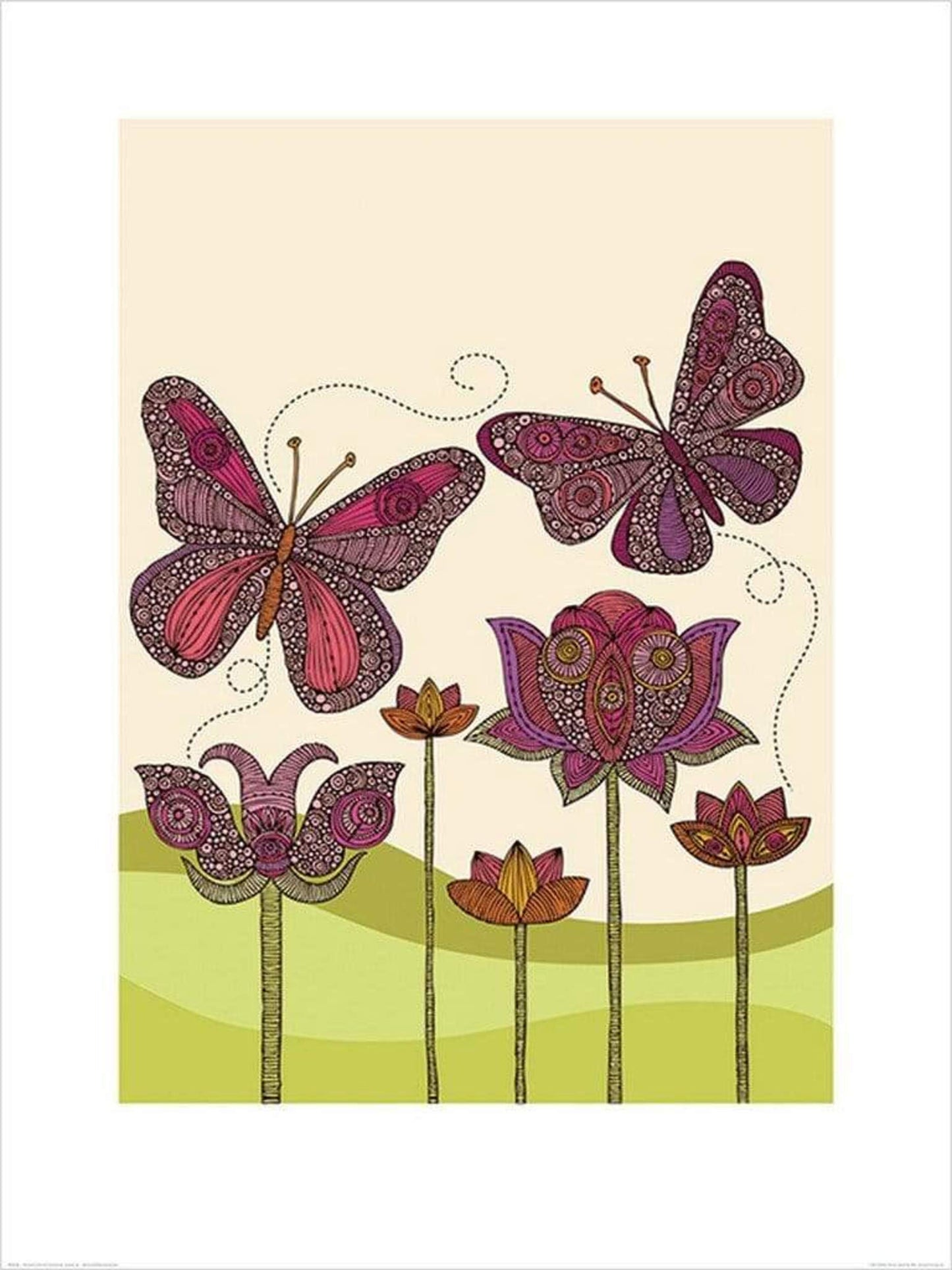 Affiche Art Valentina Ramos - Butterflies 60x80cm