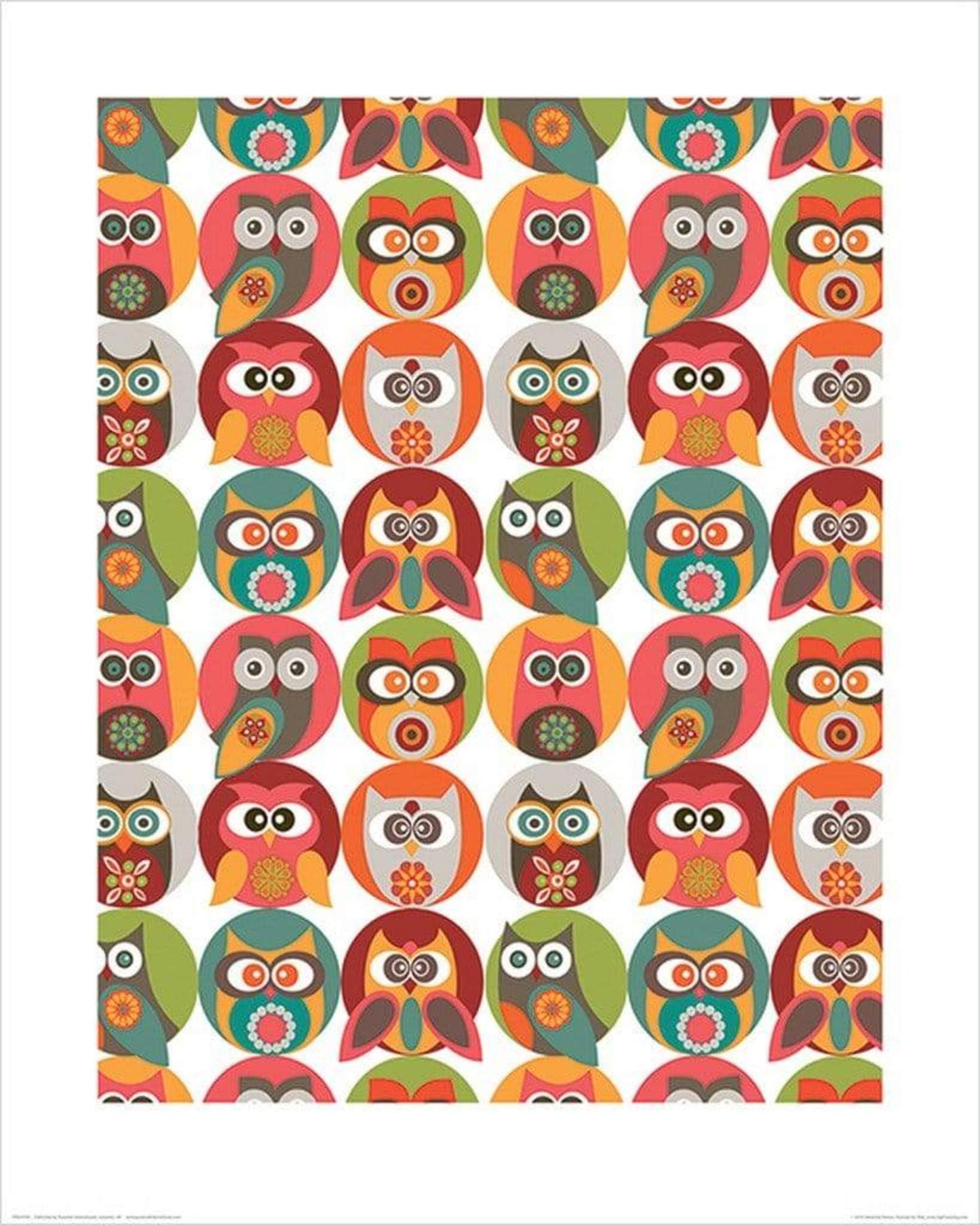 Affiche Art Valentina Ramos - Owls Family 40x50cm