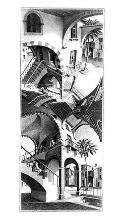Affiche Art M. C. Escher - Oben und Unten 45x79,5cm