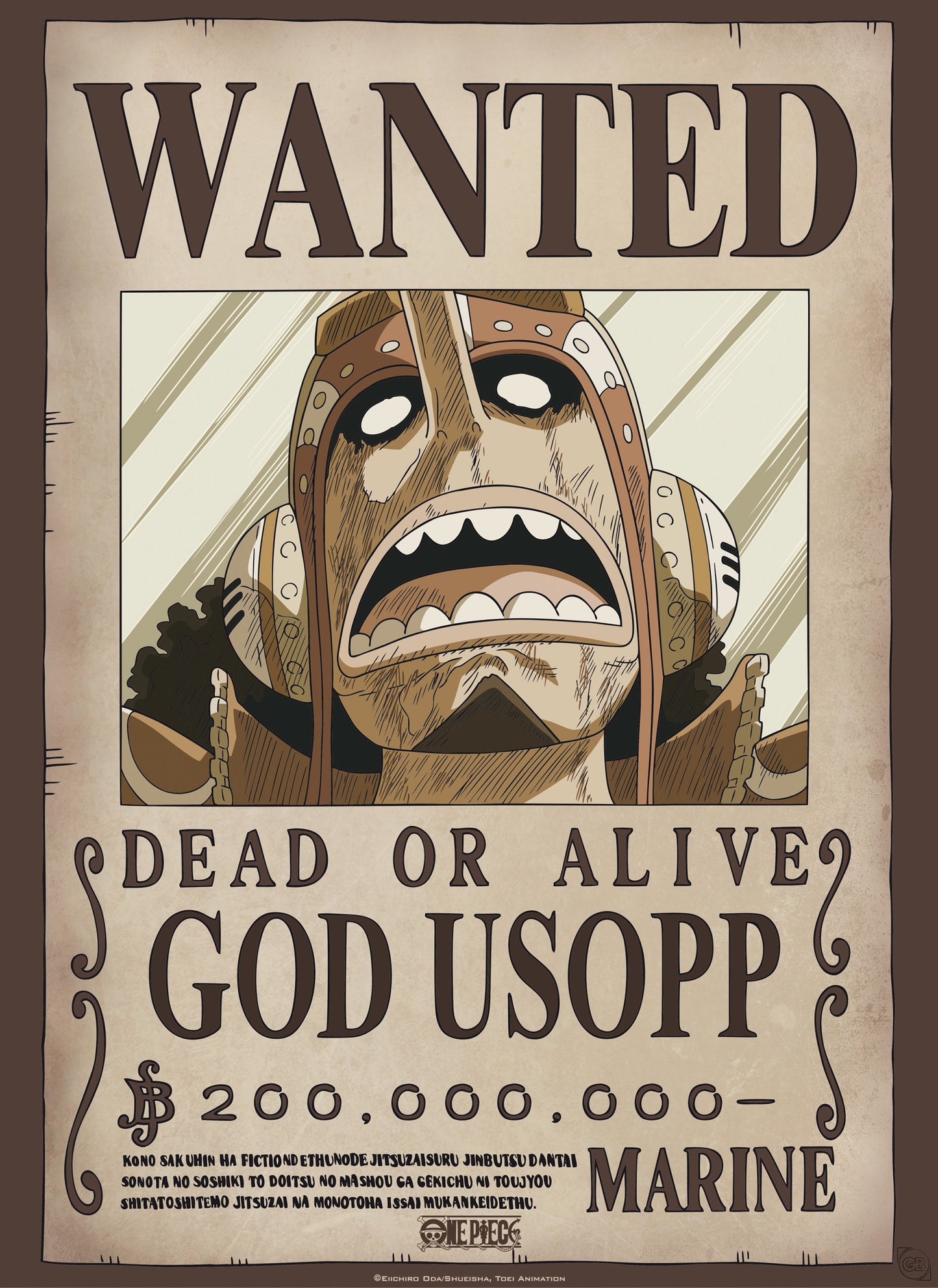 Poster One Piece - Wanted God Usopp 38x52cm
