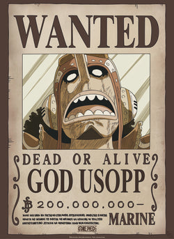 Poster One Piece - Wanted God Usopp 38x52cm