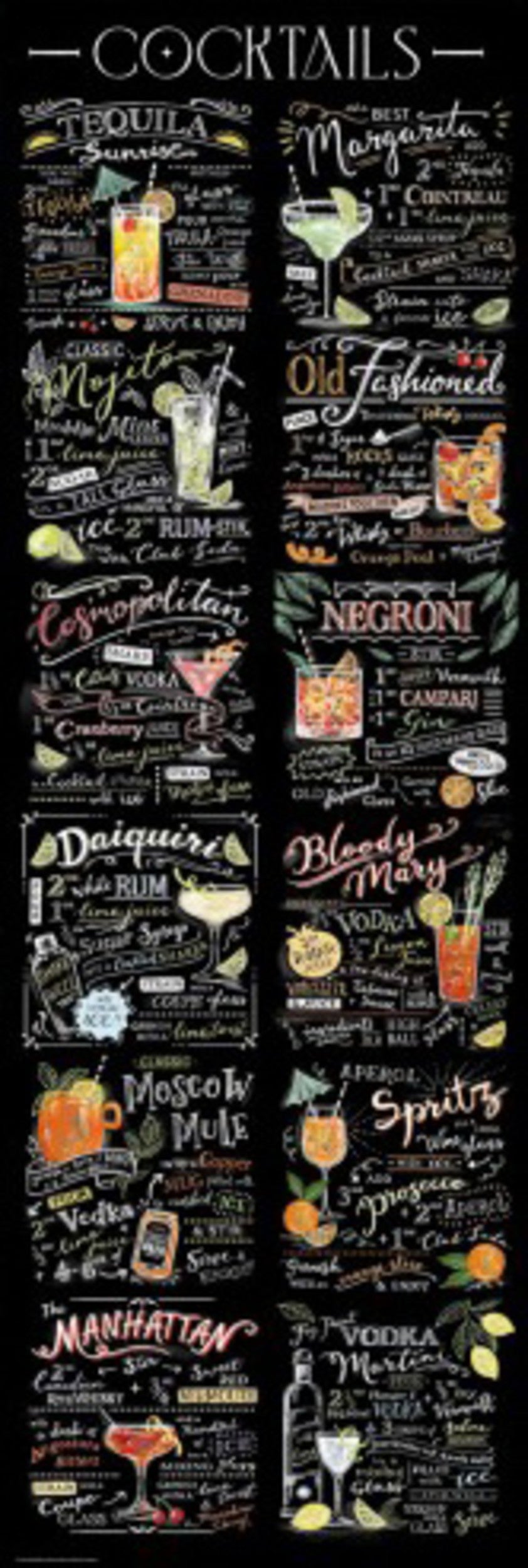 Poster Cocktail 53x158cm
