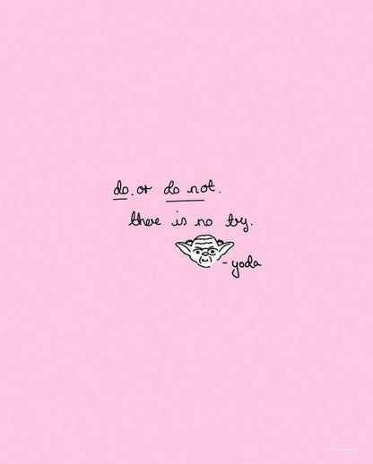 Affiche Art Star Wars - Quote Yoda Cute 40x50cm