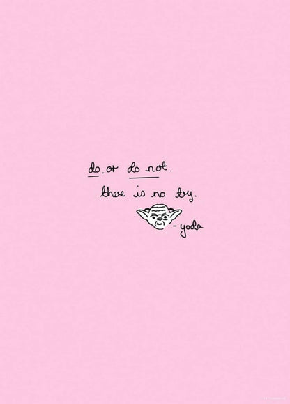 Affiche Art Star Wars - Quote Yoda Cute 50x70cm