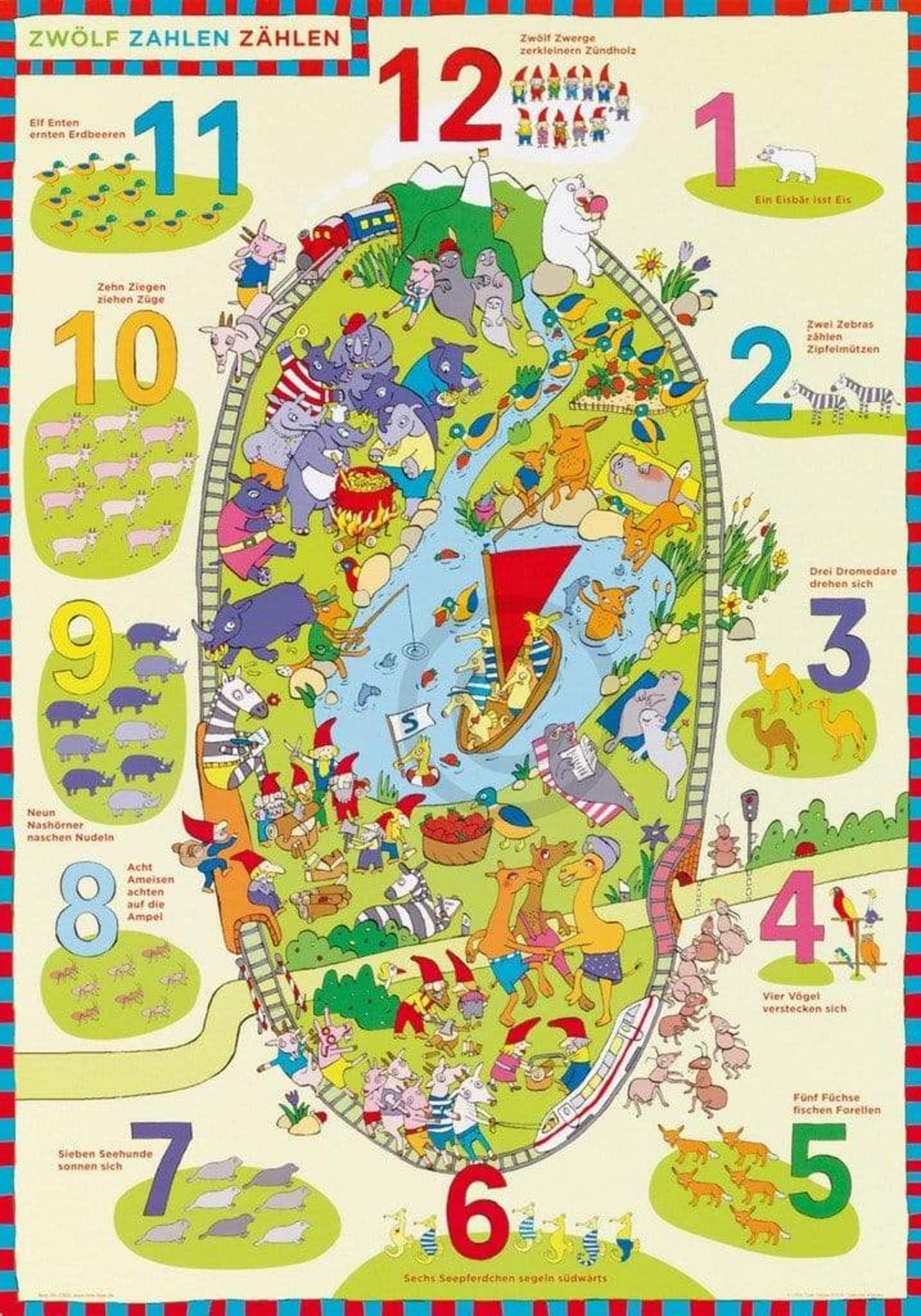 Gabriele Altevers - Zwölf Zahlen zählen Affiche Art 42x60cm