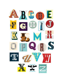 Affiche Art Vintage Letter Alphabet 60x80cm