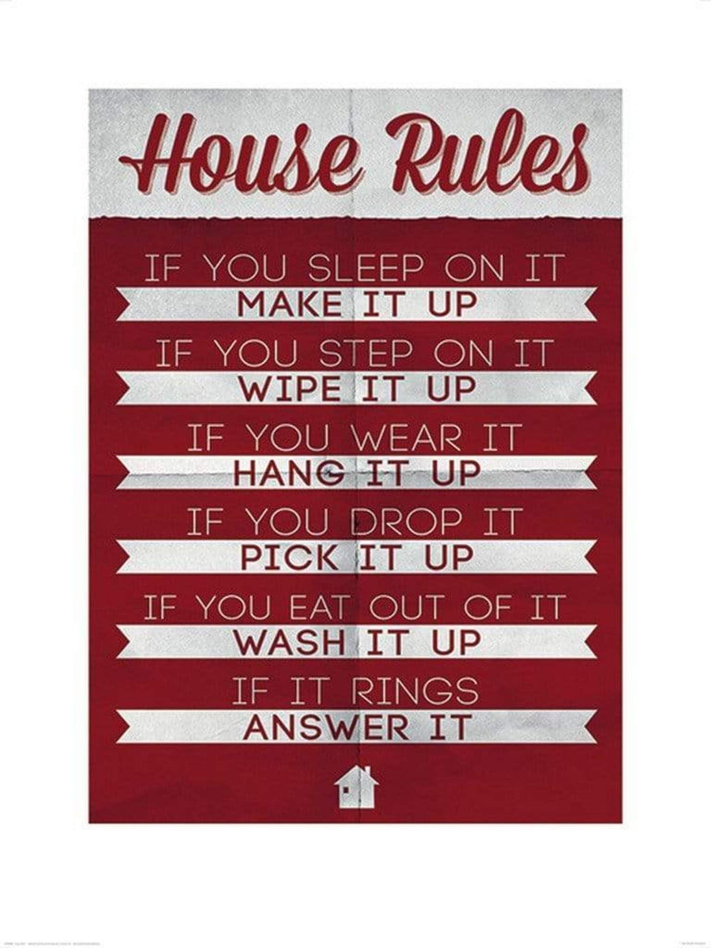 Affiche Art House Rules 60x80cm
