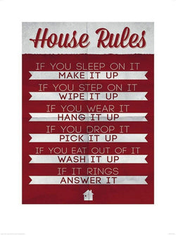 Affiche Art House Rules 60x80cm