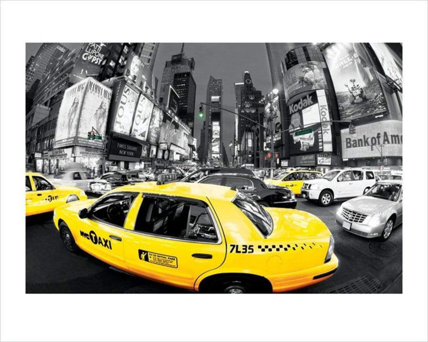 Affiche Art Rush Hour Times Square Yellow Cabs 80x60cm