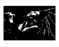 Affiche Art Bob Marley - Black and White 50x40cm